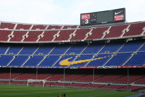 Camp Nou Experience : view of stadium with Gol Sur stands