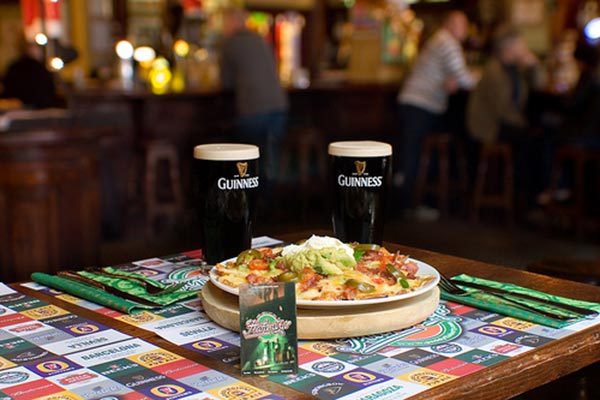 Two pints of Guinness at Flaherty's Irish Bar in Barcelona